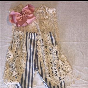 Off white crocheted vest